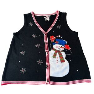 Christmas Time Snowman Sweater Vest Size 20